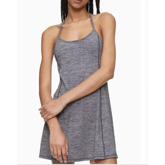 Calvin Klein Performance Gray Strappy Workout Tank Tennis Pickleball Dress NWT - Picture 1 of 4